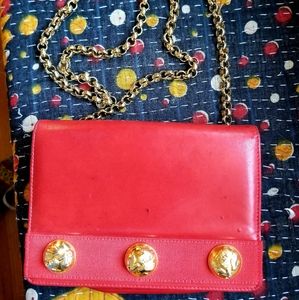 VTG Salvatore Ferragamo Red & Gold Chain Purse